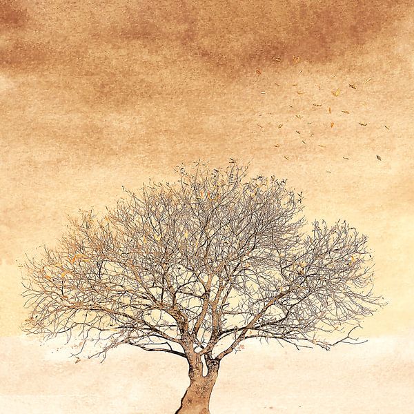Tree with losing leaves by Esther Wijntje
