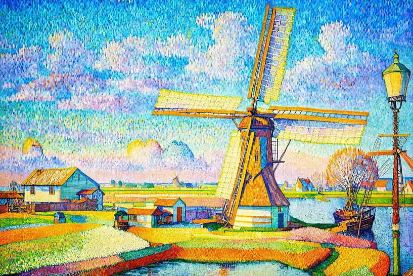 Niederländische Landschaft mit Windmühle von Hans Levendig (lev&dig fotografie)