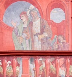 Fresco on Basel Town Hall in Switzerland by Joost Adriaanse