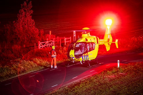 Traumahelikopter maakt zich gereed voor take-off
