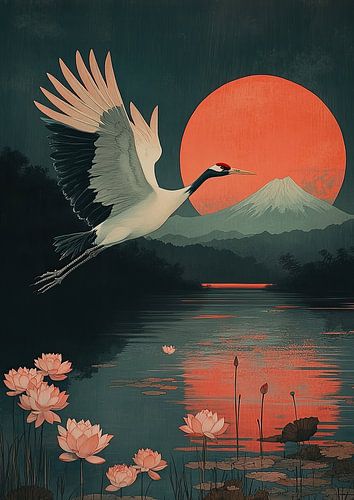 Japanese art print: Wings of silence
