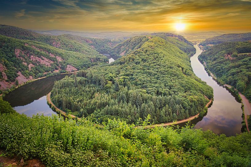 Saarschleife view from the tree top walk tower by Martin Köbsch
