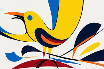 Abstracte vogel in primaire kleuren van Imperial Art House