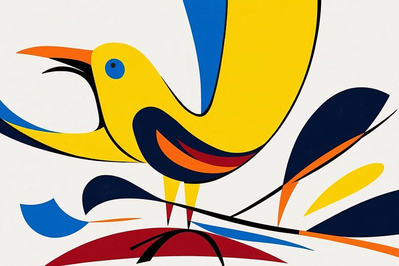 Abstract bird in primary colours by Imperial Art House