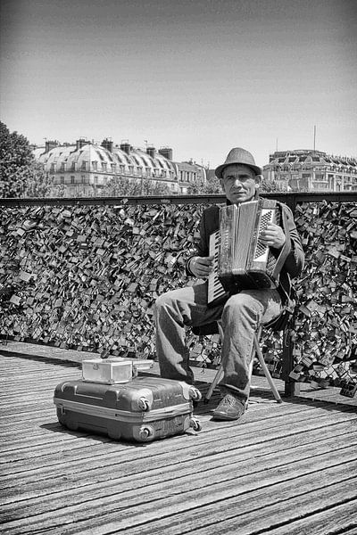 Street artist on the &quot;Lovelock Bridge&quot;. by Mighuel Geutskens