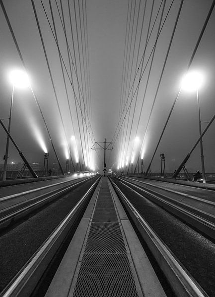 Linienführung der Erasmusbrücke in Rotterdam von Mike Bot PhotographS