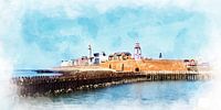 Watercolour painting of the Boulevard in Vlissingen, Zeeland