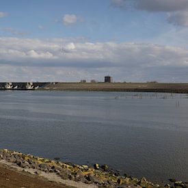 Panorama of the Haringvliet Dam, also known as the Haringvliet Locks in the Dutch province of South Holland, is the sixth structure of the Delta Works. by W J Kok