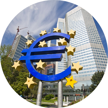 Euro teken in Frankfurt, Duitsland