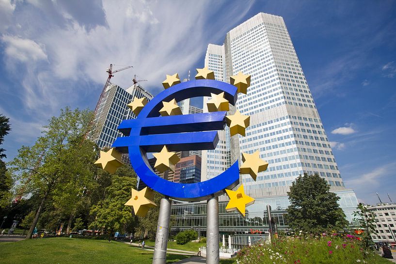 Euro teken in Frankfurt, Duitsland par Jan Kranendonk