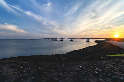 Sunset at the Zeeland Bridge