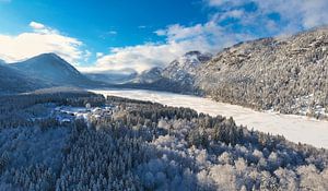 Le réservoir de Sylvenstein en hiver sur Einhorn Fotografie