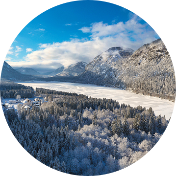 Sylvenstein-stuwmeer in de winter van Einhorn Fotografie