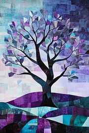Dessin abstrait d'arbre coloré