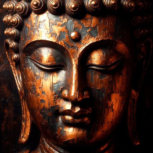 Statue de Bouddha en or et noir -2