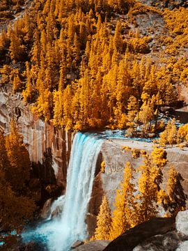 Yosemite waterval in infrarood van Piedro de Pascale