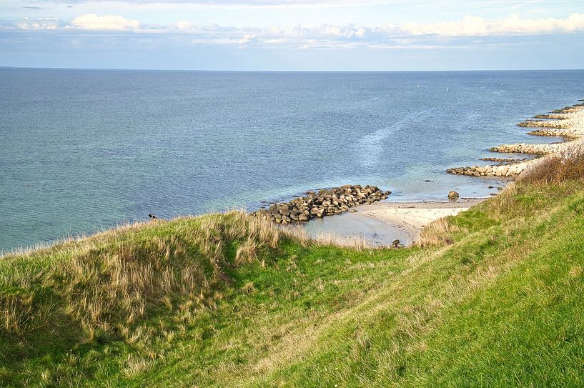 Cliff on the Kattegat in Denmark. Sea and clouds by Martin Köbsch