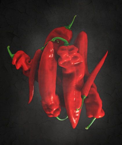 Paprika & Paprika auf schwarz