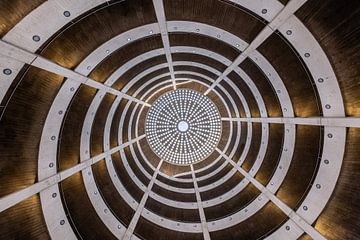 Looking up at the different floors of a car park by Bob Janssen