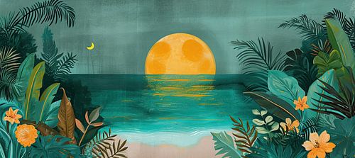 Peinture de plage tropicale