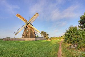 Windmühle auf Amrum in der Morgensonne