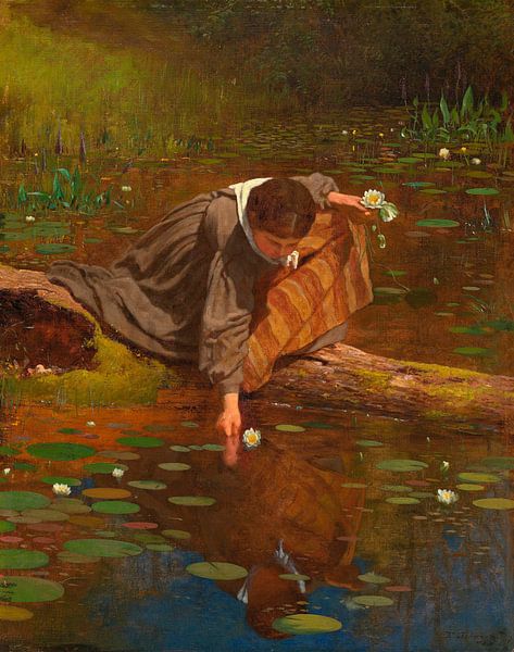 Gathering Lilies, Eastman Johnson by Masterful Masters