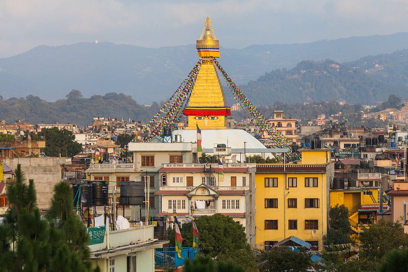 Bodnath Stupa in Kathmandu, Nepal van Jan Schuler