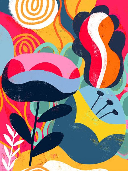 Formes colorées et éléments floraux par uta krogmann