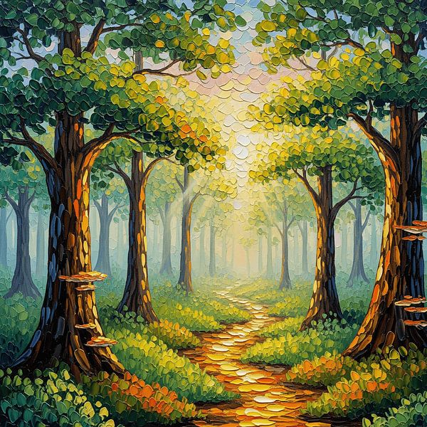 Le chemin du bois de cœur : Un voyage ensoleillé dans une forêt enchantée par Artistic