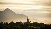 Sunrise over Buksnes church, Ballstad, Lofoten, Norway