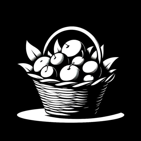 Abstract illustration of a basket of fruit. ( 3 ) by Ineke de Rijk