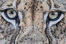 Surreal close-up of lion's eye painting by Art & Soul Creations