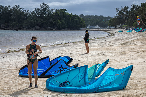 Kite surfing @ Boracay eiland, Filipijnen