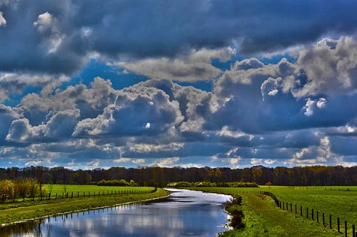 Rivier de Berkel - Hollands landschap in de Achterhoek (Almen) van Loraine van der Sande