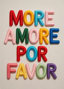 More Amore Por Favor - Textile Typography by Niklas Maximilian