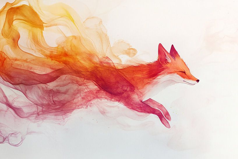 Fox in warm watercolour tones by Imperial Art House