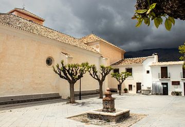 Village square of Pampaneira in Andalusia by Jos van den Berg