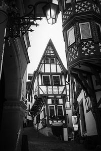 Huisje in Bernkastel-Kues | Moezel | Duitsland | Vakwerkhuis | Zwart wit  fotografie | Spitzhäuschen