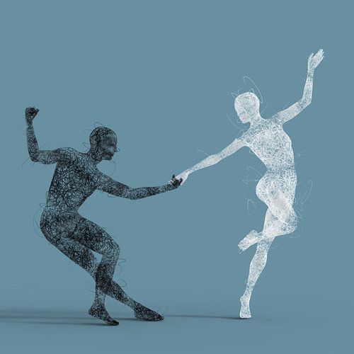 Gekrabbelde dansers met plezier