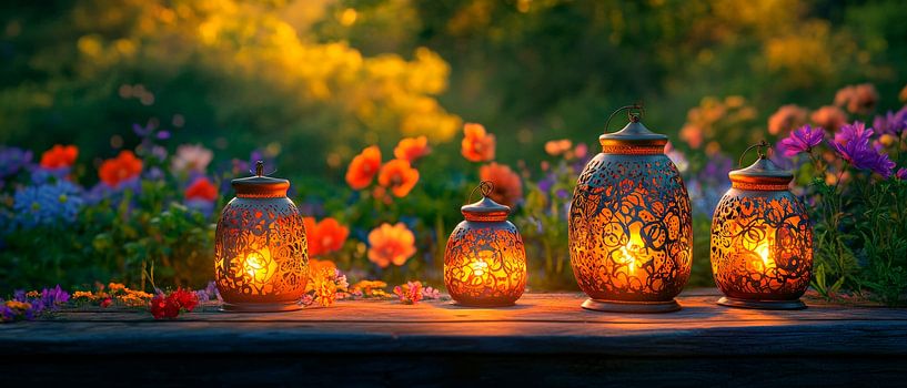 Luminous garden lanterns by Poster Art Shop