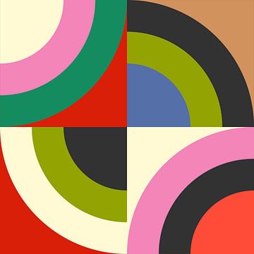 Bauhaus - circles in colorful 1 by Ana Rut Bre