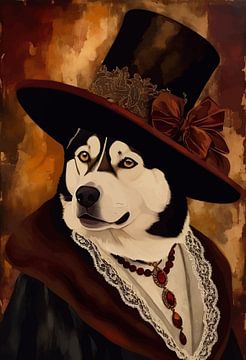 Siberian Husky Dog in Victorian Era by MIROKKU