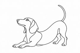 A love of dachshunds in a flowing line by Patrick Wittling