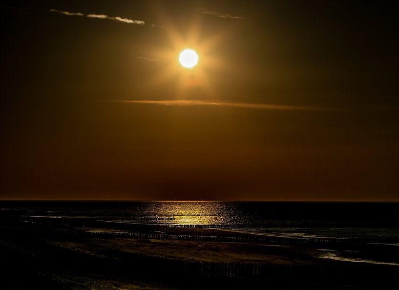 Sonnenuntergang am Strand von Domburg von Fotografie Jeronimo