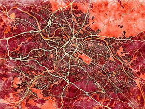 Karte von Dresden im stil 'Amber Autumn'