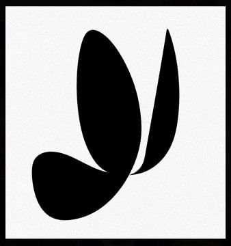 Papillon abstrait, noir et blanc sur Joyce Kuipers