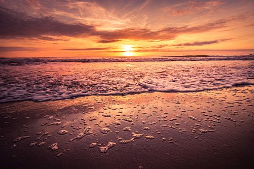 Zonsondergang aan het strand