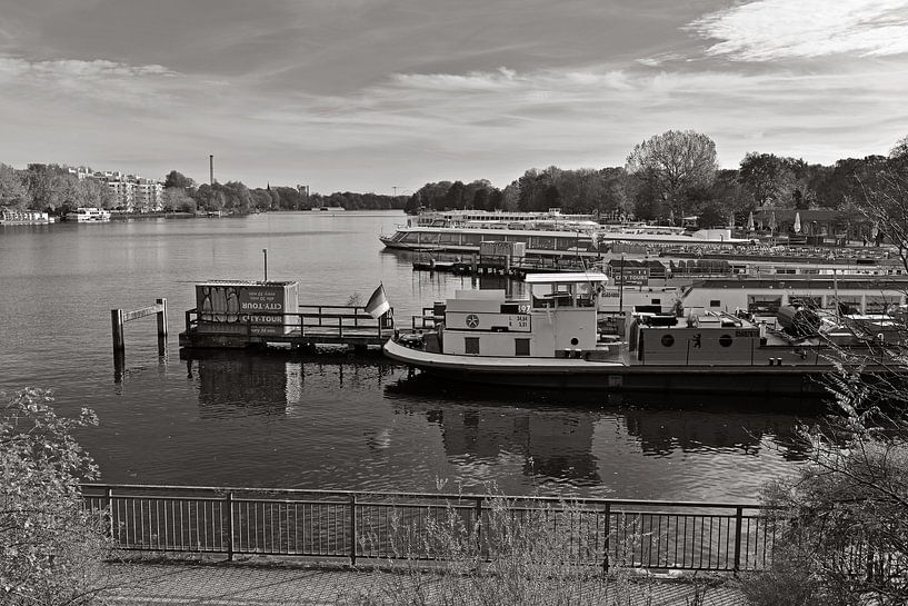 Treptow harbour on the Berlin Spree by Silva Wischeropp