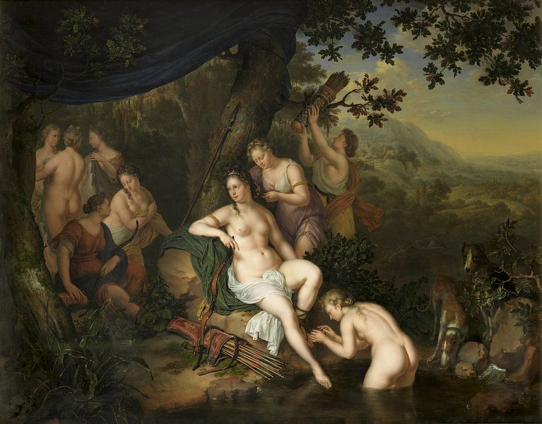Diane et ses nymphes, Willem van Mieris par Des maîtres magistraux