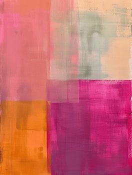 Abstrakte Farbflächen Pink Orange modern